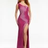 Ashleylauren Ashley Lauren 11173 Liquid Beaded One Shoulder Evening Gown Pageant Dress