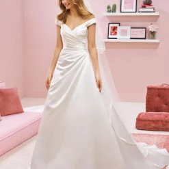 White One Bridal ALICAI Pronovias Wedding Dress A Line Satin Off The Shoulder Gown Ballgown Dresses
