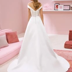 White One Bridal ALICAI Pronovias Wedding Dress A Line Satin Off The Shoulder Gown Ballgown Dresses 7 White One Bridal ALICAI Pronovias Wedding Dress A Line Satin Off The Shoulder Gown Ballgown Dresses