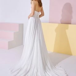 White One Bridal AMARA Pronovias Wedding Dress Evase Silhouette Sweetheart Lace Neckline