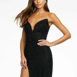 Ashleylauren Ashley Lauren 11188 Strapless Plunging Neckline Evening Gown With Slit 22 Ashleylauren Ashley Lauren 11188 Strapless Plunging Neckline Evening Gown With Slit