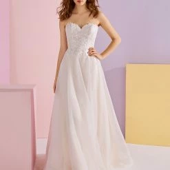 White One Bridal White One AWEN Bridal Pronovias Wedding Dress Embroidered Tulle A Line Silhouette