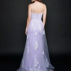 In Stock Nina Canacci 9132 Size 2, 6 Long Straight Prom Pageant Gown Pearl Accent Corset Dress