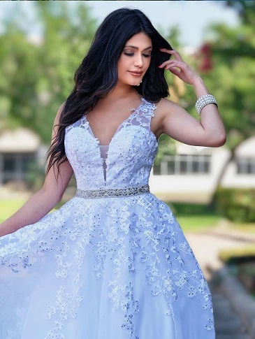 Adagio Bridal D1456 White Lace A Line Wedding Dress V Neckline Embellished Belt 1456 3 Adagio Bridal D1456 White Lace A Line Wedding Dress V Neckline Embellished Belt 1456