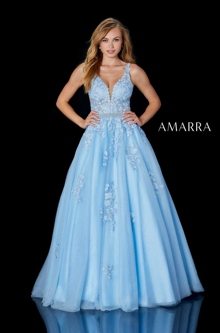 Ballgown Dresses Amarra 87224 Long Sheer Lace A Line Ball Gown Prom Dress Backless Embellished 3 Ballgown Dresses Amarra 87224 Long Sheer Lace A Line Ball Gown Prom Dress Backless Embellished