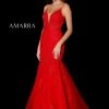 Mermaid Dresses Amarra 87226 Long Mermaid Crystal Embellished Lace Prom Dress Sheer Cutout Back