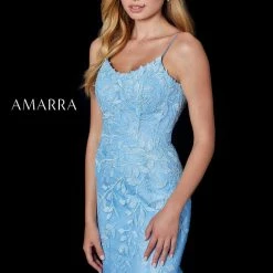 Amarra 87227 Fitted Shimmer Lace Mermaid Trumpet Prom Dress Pageant Gown Backless
