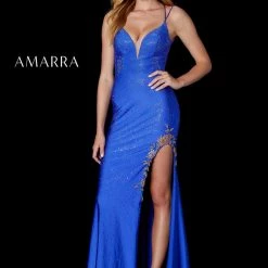 Amarra 87229 Long Fitted Beaded Slit Backless Prom Dress Crystal Embellished 11 Amarra 87229 Long Fitted Beaded Slit Backless Prom Dress Crystal Embellished