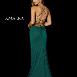 Backless Dresses Amarra 87233 Long Shimmer Jersey Embellished Formal Prom Dress Evening Gown