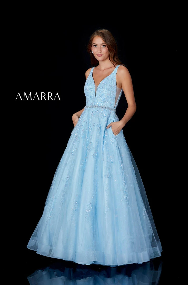 Ballgown Dresses Amarra 87236 Long A Line Sequin Shimmer Tulle Ballgown Prom Dress Pockets 3 Ballgown Dresses Amarra 87236 Long A Line Sequin Shimmer Tulle Ballgown Prom Dress Pockets