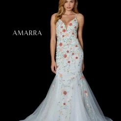 In Stock Amarra 87238 Size 10 Long Fitted Sequin Lace Mermaid Prom Dress Pageant Gown Backless Mermaid Dresses