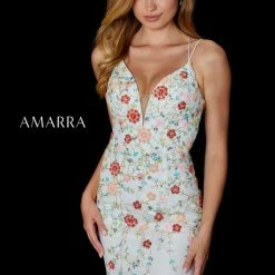 Mermaid Dresses Amarra 87238 Long Fitted Sequin Lace Mermaid Prom Dress Pageant Gown Backless