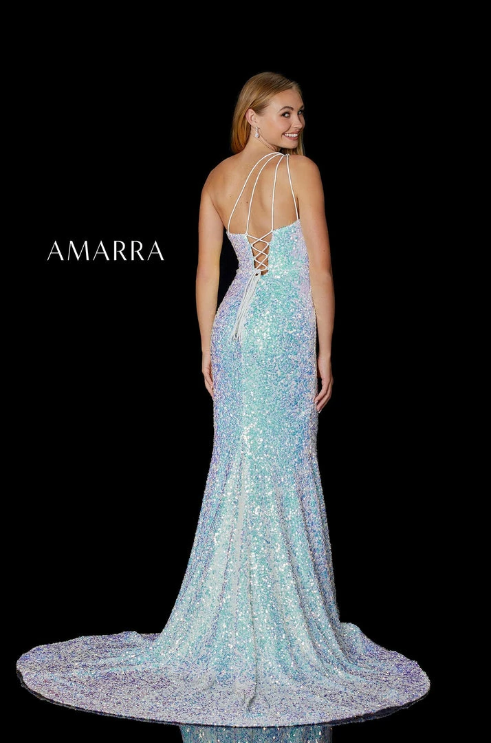 In Stock Amarra 87241 Size 8 One Shoulder Sequin High Slit Open Corset Back Prom Dress Pageant 4 In Stock Amarra 87241 Size 8 One Shoulder Sequin High Slit Open Corset Back Prom Dress Pageant