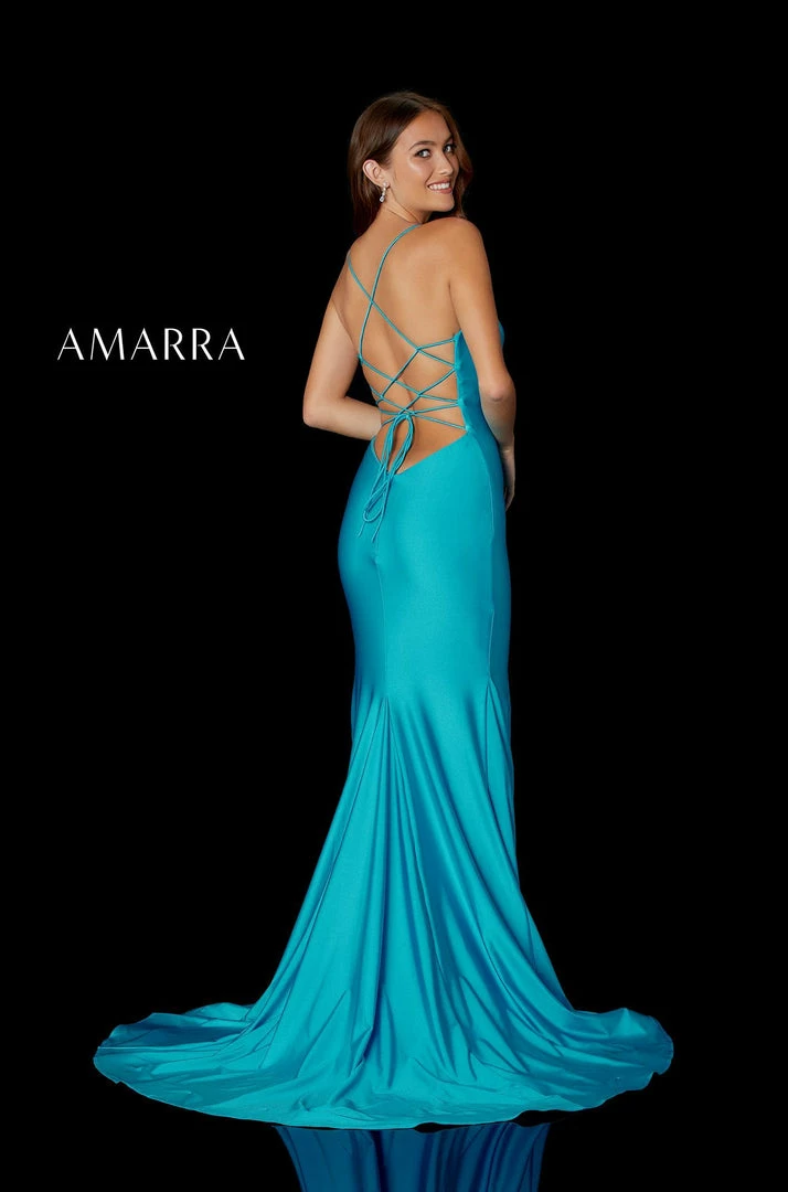 Backless Dresses Amarra 87255 Long Stretch Fitted Jersey Prom Dress Slit Backless Corset V Neck Pageant 4 Backless Dresses Amarra 87255 Long Stretch Fitted Jersey Prom Dress Slit Backless Corset V Neck Pageant