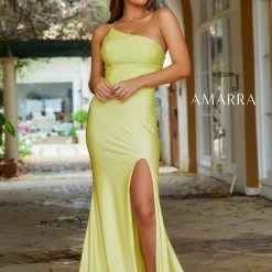 In Stock Amarra 87261 Size 8 Long Fitted Mermaid Slit One Shoulder Prom Dress Backless Pageant Mermaid Dresses