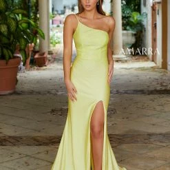 In Stock Amarra 87261 Size 8 Long Fitted Mermaid Slit One Shoulder Prom Dress Backless Pageant Mermaid Dresses