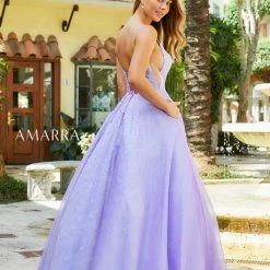Amarra 87295 Long A Line Shimmer Ball Gown Prom Dress Pockets Backless Corset Ballgown Dresses