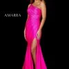 In Stock Amarra 87306 Size 12 Turq Long Fitted Jersey One Shoulder Crystal Embellished Dress Slit Prom Pageant Backless Dresses