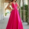 In Stock Ballgown Dresses Amarra 87309 Size 2 Long A Line V Neck Prom Dress Pockets Backless Formal Ball Gown