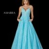 Amarra 87312 Long Sequin A Line Ball Gown Prom Dress Pockets Pageant V Neck Ballgown Dresses
