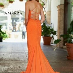 Amarra 87313 Long Fitted One Shoulder Prom Dress Slit Pageant Gown Stars Backless