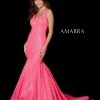Amarra 87319 Long Fitted Sequin Mermaid Prom Dress Pageant Gown Train V Neck