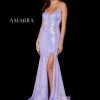 Amarra 87345 Long Fitted Sequin V Neck Prom Dress Slit Pageant Cutout Backless