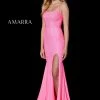 Backless Dresses Amarra 87355 Long Fitted Rhinestone Jersey Backless Corset Prom Dress Slit Pageant