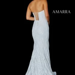 Amarra 87363 Long Strapless Fitted Sequin Prom Dress Pageant Gown Formal