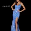 Amarra 87403 Long Fitted Sequin V Neck Prom Dress Backless Corset Pageant Gown Backless Dresses