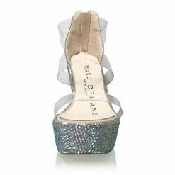 Formal Shoes Marc Defang ANGELINA AB CRYSTAL Pageant Platform Wedge Heel Prom Shoe