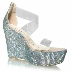 Formal Shoes Marc Defang ANGELINA AB CRYSTAL Pageant Platform Wedge Heel Prom Shoe