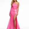 In Stock Ashley Lauren 11026 Neon Pink Prom Dress One Shoulder Sequin Pageant Gown Slit Size 8, 12 Mermaid Dresses