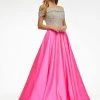 Ashleylauren Ashley Lauren 11070 Hot Pink Pageant Dress Off The Shoulder Embellished Satin A Line Ballgown Dresses
