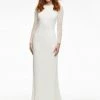 Ashleylauren Ashley Lauren 11076 Ivory Prom Dress Sequin Long Sleeved Cutout Back Evening Gown Backless Dresses