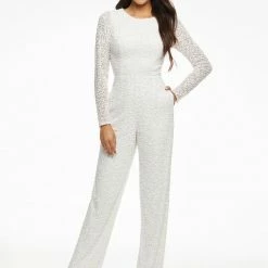 Ashleylauren Ashley Lauren 11079 Hot Pink Jumpsuit Long Sleeved-Sequin Straight Legs Jumpsuits & Rompers 26 Ashleylauren Ashley Lauren 11079 Hot Pink Jumpsuit Long Sleeved-Sequin Straight Legs Jumpsuits & Rompers