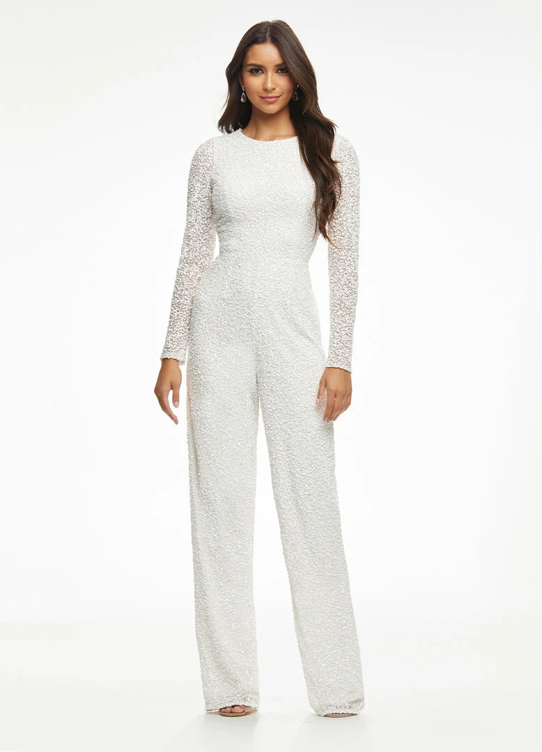 Ashleylauren Ashley Lauren 11079 Hot Pink Jumpsuit Long Sleeved-Sequin Straight Legs Jumpsuits & Rompers 15 Ashleylauren Ashley Lauren 11079 Hot Pink Jumpsuit Long Sleeved-Sequin Straight Legs Jumpsuits & Rompers