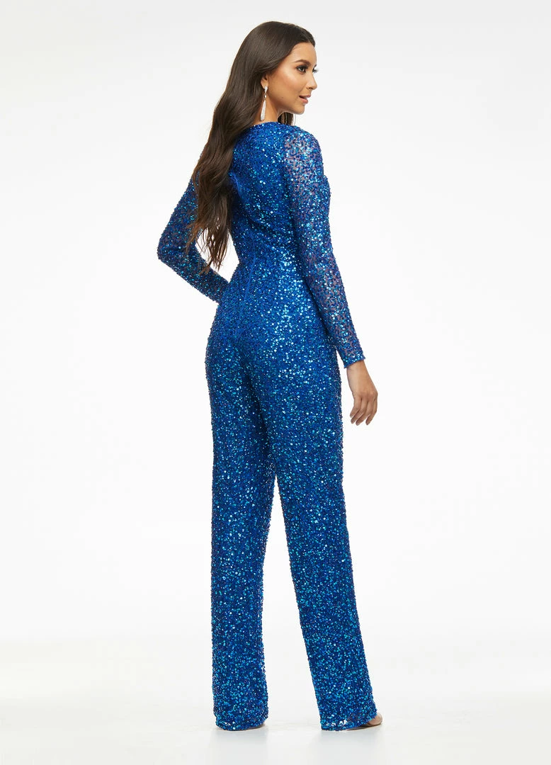 Ashleylauren Ashley Lauren 11079 Hot Pink Jumpsuit Long Sleeved-Sequin Straight Legs Jumpsuits & Rompers 13 Ashleylauren Ashley Lauren 11079 Hot Pink Jumpsuit Long Sleeved-Sequin Straight Legs Jumpsuits & Rompers