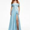 Ashleylauren Ashley Lauren 11091 Sky Blue Prom Dress Off The Shoulder A Line Satin Maxi Slit 2 Ashleylauren Ashley Lauren 11091 Sky Blue Prom Dress Off The Shoulder A Line Satin Maxi Slit