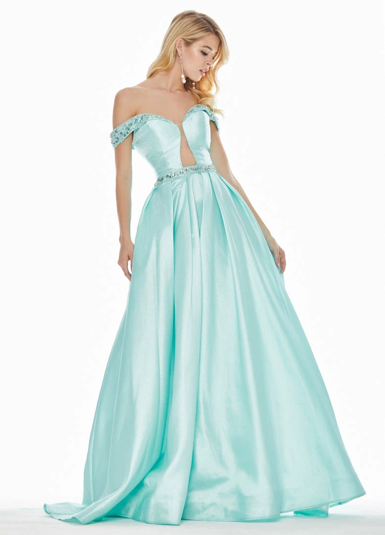 In Stock Ballgown Dresses Ashley Lauren 1476 Prom Dress Aqua Size 6 Off The Shoulder Ballgown Evening A Line 5 In Stock Ballgown Dresses Ashley Lauren 1476 Prom Dress Aqua Size 6 Off The Shoulder Ballgown Evening A Line