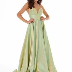 In Stock Ashley Lauren 1937 Lime/Gold Prom Dress Sz 12, 14 Metallic Shimmer V Neckline 14 In Stock Ashley Lauren 1937 Lime/Gold Prom Dress Sz 12, 14 Metallic Shimmer V Neckline