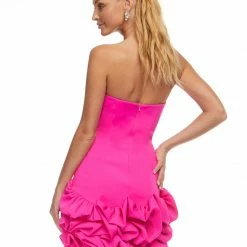Ashleylauren Ashley Lauren 4443 Fuchsia Cocktail Dress Scuba Strapless Pickups Short Skirt