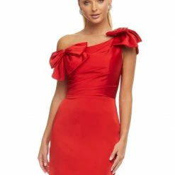 Ashleylauren Ashley Lauren 4448 Cocktail Dress Crepe Off The Shoulder One Shoulder Bows 22 Ashleylauren Ashley Lauren 4448 Cocktail Dress Crepe Off The Shoulder One Shoulder Bows