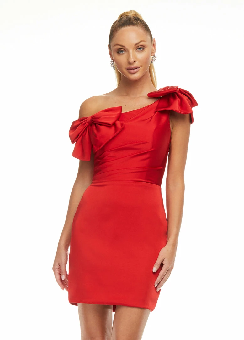 Ashleylauren Ashley Lauren 4448 Cocktail Dress Crepe Off The Shoulder One Shoulder Bows 8 Ashleylauren Ashley Lauren 4448 Cocktail Dress Crepe Off The Shoulder One Shoulder Bows