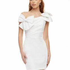Ashleylauren Ashley Lauren 4448 Cocktail Dress Crepe Off The Shoulder One Shoulder Bows 26 Ashleylauren Ashley Lauren 4448 Cocktail Dress Crepe Off The Shoulder One Shoulder Bows