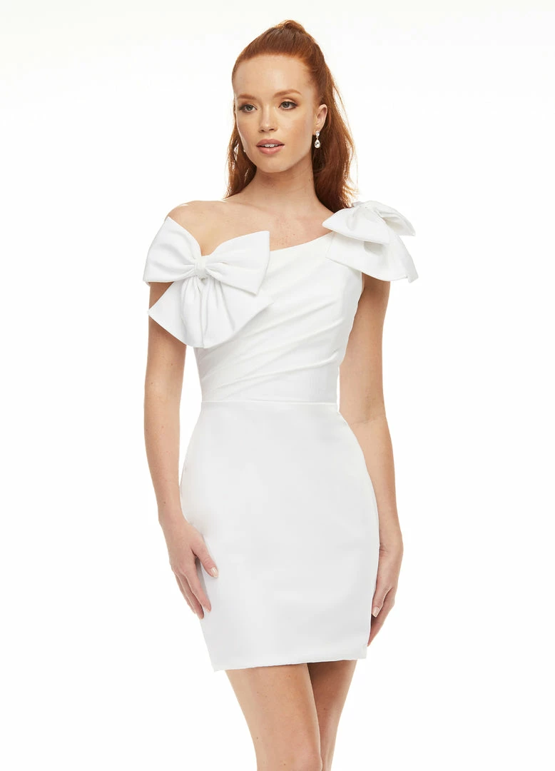Ashleylauren Ashley Lauren 4448 Cocktail Dress Crepe Off The Shoulder One Shoulder Bows 12 Ashleylauren Ashley Lauren 4448 Cocktail Dress Crepe Off The Shoulder One Shoulder Bows