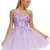 Ashleylauren Ashley Lauren 4453 Lilac Cocktail Dress One Shoulder Sequin Applique Tulle A Line Sequin Dresses 2 Ashleylauren Ashley Lauren 4453 Lilac Cocktail Dress One Shoulder Sequin Applique Tulle A Line Sequin Dresses
