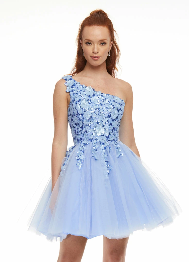 Ashleylauren Ashley Lauren 4453 Sky Blue Cocktail Dress One Shoulder Sequin Applique Tulle A Line Sequin Dresses 4 Ashleylauren Ashley Lauren 4453 Sky Blue Cocktail Dress One Shoulder Sequin Applique Tulle A Line Sequin Dresses