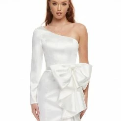 Ashleylauren Ashley Lauren 4463 Lilac Cocktail Dress One Shoulder Long Sleeve Satin Fitted Bow 13 Ashleylauren Ashley Lauren 4463 Lilac Cocktail Dress One Shoulder Long Sleeve Satin Fitted Bow