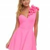 Ashleylauren Ashley Lauren 4468 Hot Pink Cocktail Dress One Shoulder Ruffle A Line Short Skirt 1 Ashleylauren Ashley Lauren 4468 Hot Pink Cocktail Dress One Shoulder Ruffle A Line Short Skirt